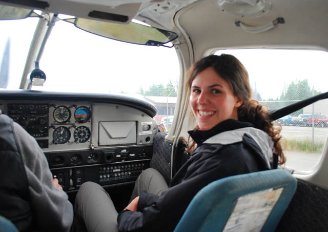 As if riding in a tiny 5-passenger plane for the first time wasn’t enough, I got to be the co-pilot too during my trip to Alaska!  